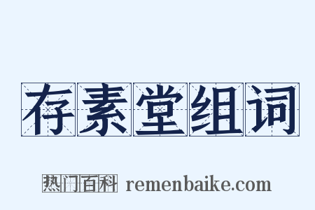 存素堂组词是什么意思的图片